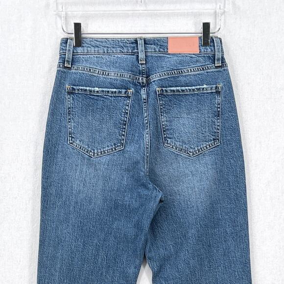 PISTOLA Cassie Super High Rise Straight Jean Womens 27 Blue Distressed Destroyed - Picture 6 of 16